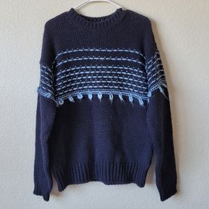 NWT Elsamanda Italy Wool and Alpaca Blend Blue Sweater Size Medium